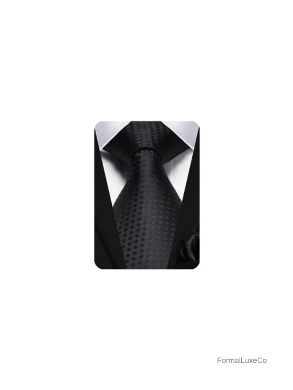 Woven Silk Blend Checkered Tie & Pocket Square Set for Men